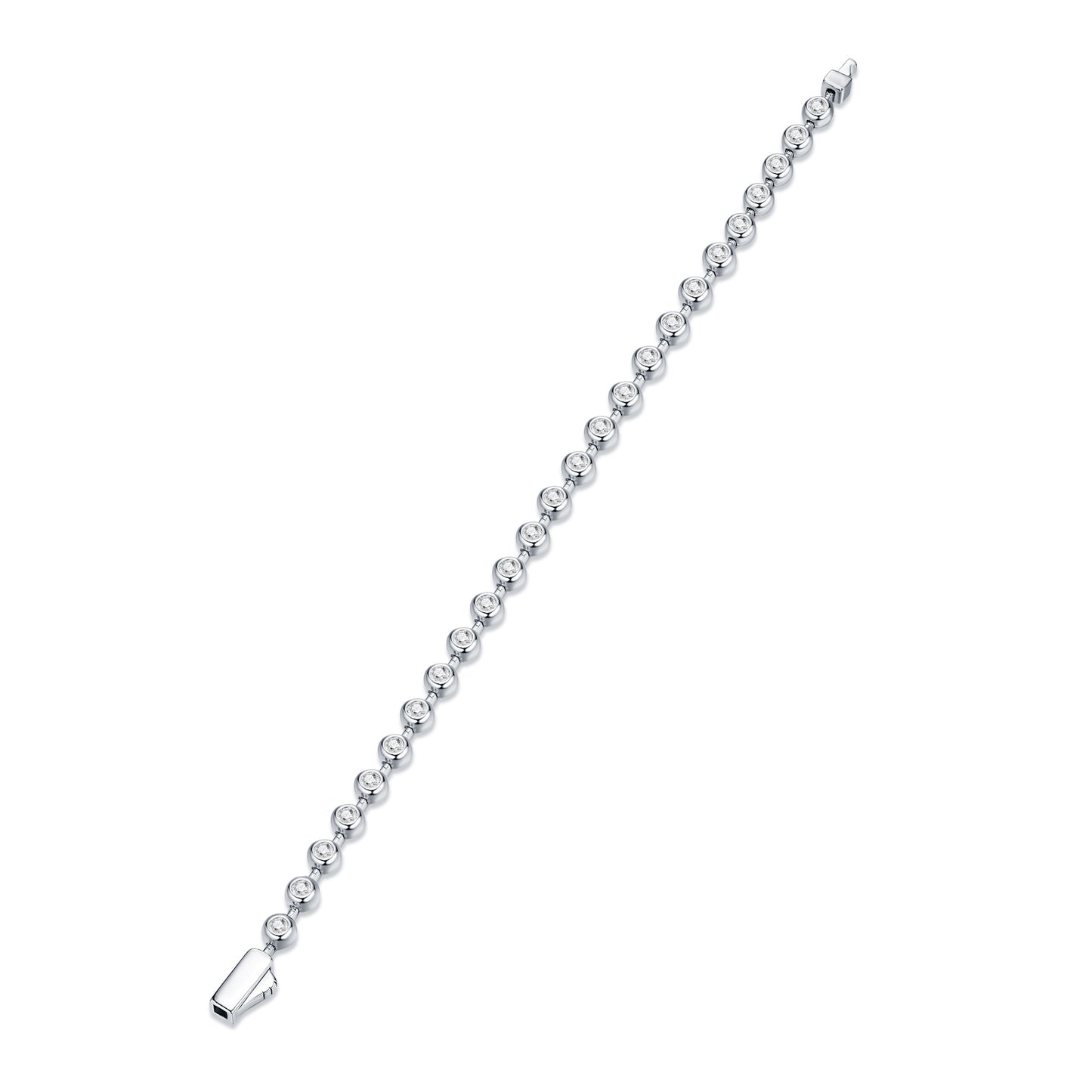 Stellar Beads Moissanite Bracelet - 20-Stone S925 Sterling Silver Light Luxury Tennis Bracelet, 6ct D Color 3EX Cut