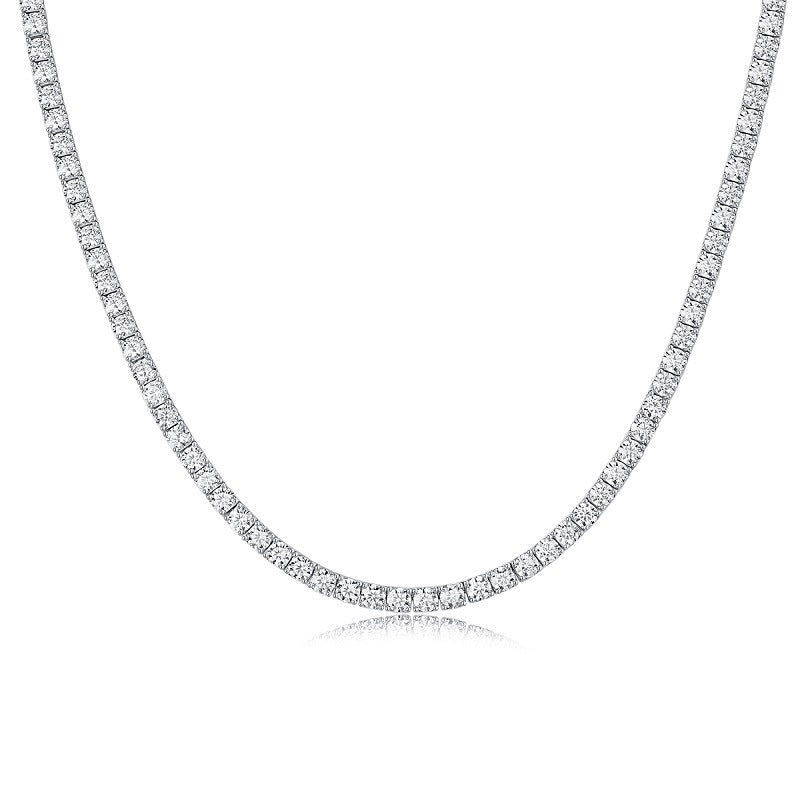 Endless Galaxy Moissanite Tennis Necklace | D Color 3EX Stones | 925 Sterling Silver, 18K White Gold Plated Luxury Jewelry