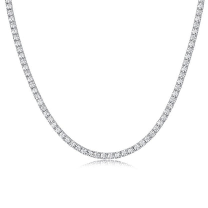 Endless Galaxy Moissanite Tennis Necklace | D Color 3EX Stones | 925 Sterling Silver, 18K White Gold Plated Luxury Jewelry