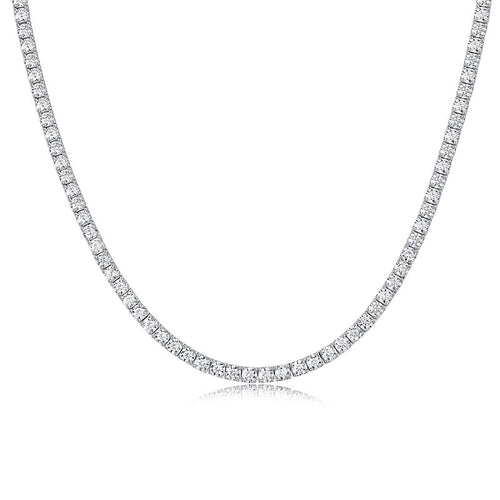 Endless Galaxy Moissanite Tennis Necklace | D Color 3EX Stones | 925 Sterling Silver, 18K White Gold Plated Luxury Jewelry