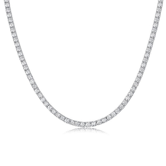Endless Galaxy Moissanite Tennis Necklace | D Color 3EX Stones | 925 Sterling Silver, 18K White Gold Plated Luxury Jewelry