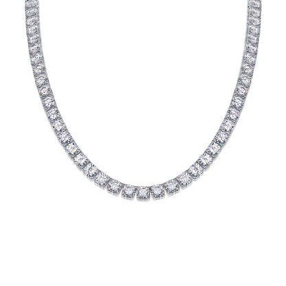Endless Galaxy Moissanite Tennis Necklace | D Color 3EX Stones | 925 Sterling Silver, 18K White Gold Plated Luxury Jewelry