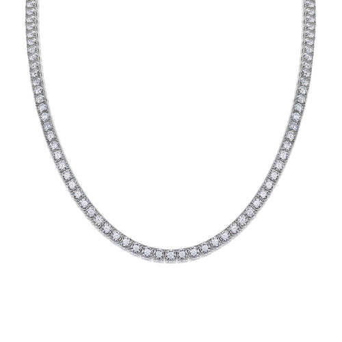 Endless Galaxy Moissanite Tennis Necklace | D Color 3EX Stones | 925 Sterling Silver, 18K White Gold Plated Luxury Jewelry