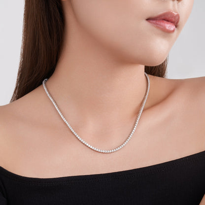 Endless Galaxy Moissanite Tennis Necklace | D Color 3EX Stones | 925 Sterling Silver, 18K White Gold Plated Luxury Jewelry