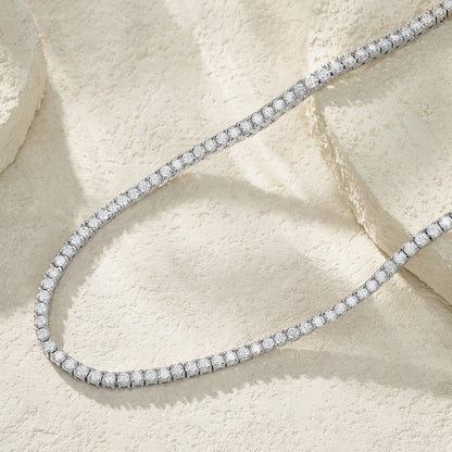 Endless Galaxy Moissanite Tennis Necklace | D Color 3EX Stones | 925 Sterling Silver, 18K White Gold Plated Luxury Jewelry