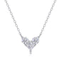 Love in the Moment Heart Necklace - 1CT D Color 3EX Moissanite Pendant, S925 Sterling Silver 18K White Gold Plated