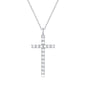 15-Stone 0.9ct Moissanite Cross Necklace - S925 Sterling Silver 3EX Cut D Color Pendant, Religious Collarbone Chain