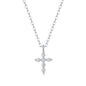 6-Stone Moissanite Small-sized Cross Necklace - S925 Sterling Silver 3EX Cut D Color Pendant, Religious Collarbone Chain
