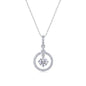Celestial Whirl 1CT D Color Moissanite Pendant Necklace | 925 Sterling Silver with 18K White Gold Plating, GRA Certified