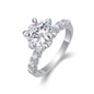 “Happiness Returns” 3CT D - Color Moissanite Six - Prong Ring | S925 Silver, 18K White Gold Plated
