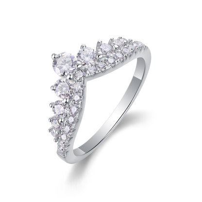 “Victoria” Crown - Inspired Moissanite Ring | S925 Silver, 18K White Gold Plated, D - Color VVS