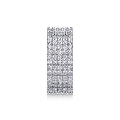 Starry Cluster Moissanite Ring - S925 Sterling Silver 195-Stone Pave Band, D Color 3EX Cut Full Eternity Ring