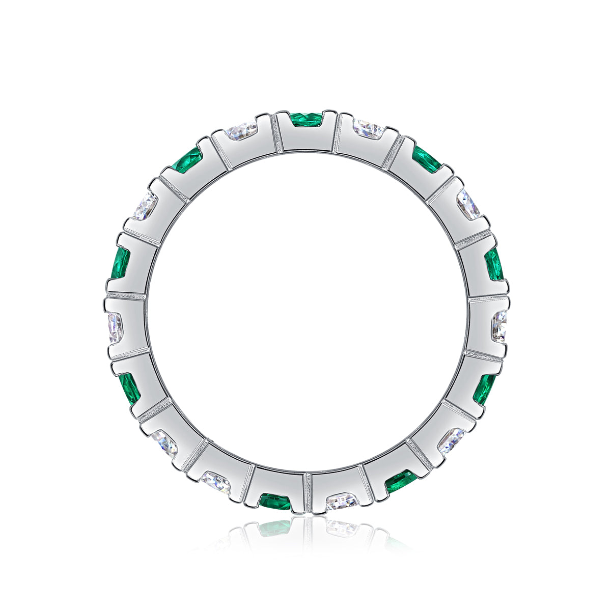 Luxury Moissanite and Lab-Grown Green Diamond Emerald Ring for Women | 925 Sterling Silver, Elegant & Ethical Jewelry