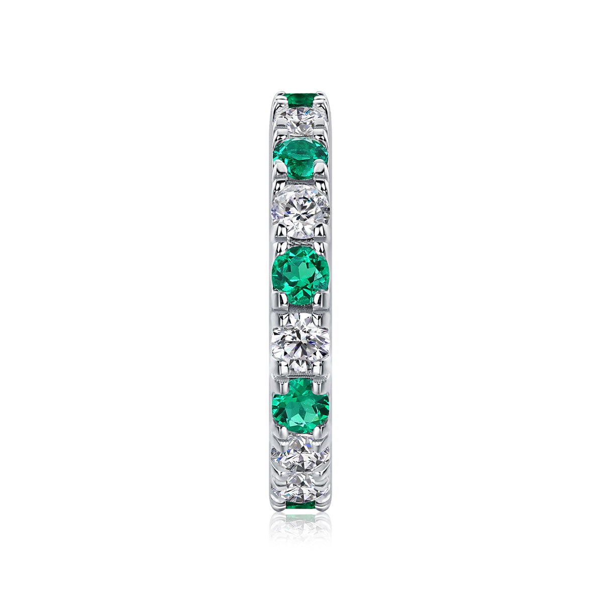 Luxury Moissanite and Lab-Grown Green Diamond Emerald Ring for Women | 925 Sterling Silver, Elegant & Ethical Jewelry