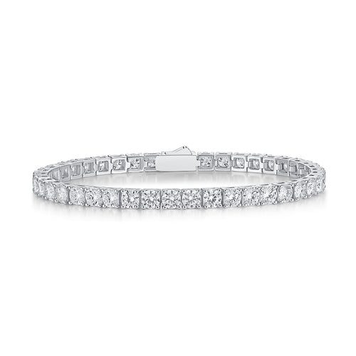 Men's & Women's Tennis Bracelet S925 Sterling Silver - Moissanite Diamond Alternative, Hypoallergenic, Wedding/Party Jewelry